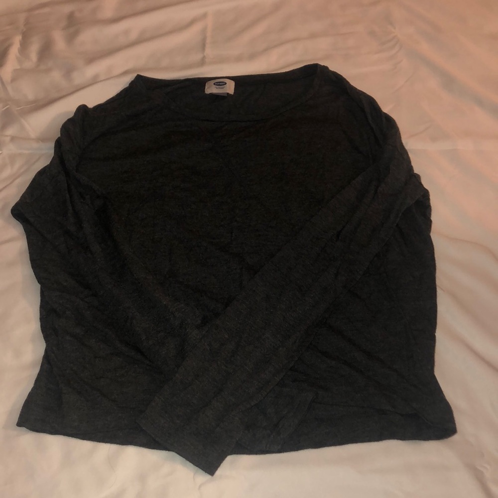 Long Sleeve Grey Crew Neck Shirt